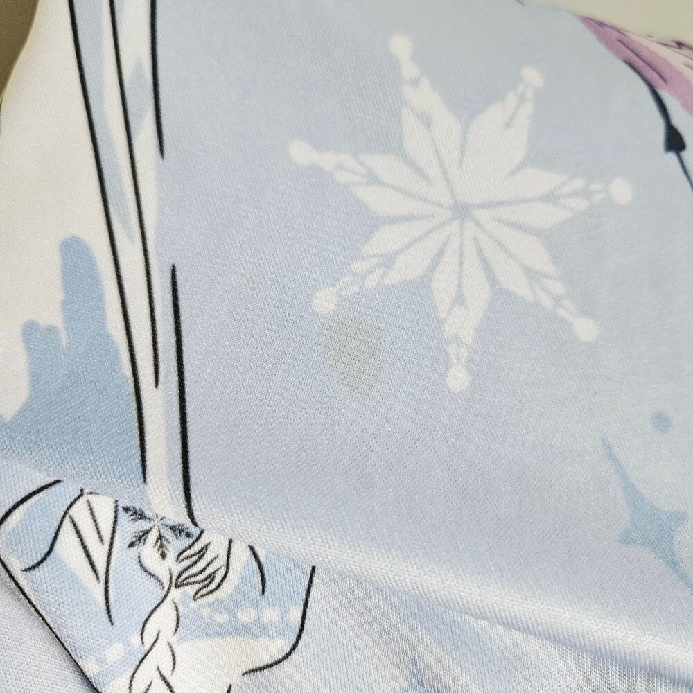 Disney Frozen Nightgown Pajama Dress Pastel Blue Elsa Anna Snowflake Size 8 - Picture 7 of 7